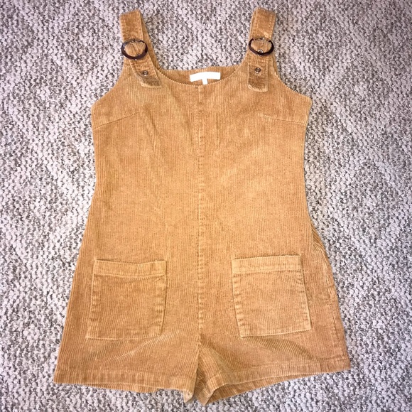 étophe studios Pants - Mustard Colored Corduroy Romper